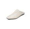 Fashion 2025 New Fashion Square Toe Flat Shoes Women Spring Summer Office Lady Party Genuine Leather Shoes Woman Mueller Slippers