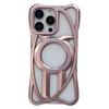 For iPhone 16 Pro Matte Case Compatible with MagSafe Frameless Electroplated Hollow Design TPU Phone Cover