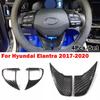 Pro Hyundai Elantra 2017- IONIQ Veloster Vzhled karbonového vlákna Interiér auta Kryt obložení volantu Nálepka Rám tlačítka Auto