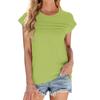 Women's Fashion Casual Basic Textured Solid Color Neck T-Shirt Vest Top