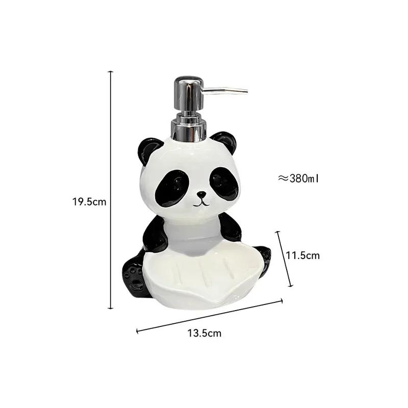 

Creative Panda lotion Bottle Dual purpose Soap Box Two in one Shampoo Shower Gel Ceramic Press Split Bottle soap dispenser белый