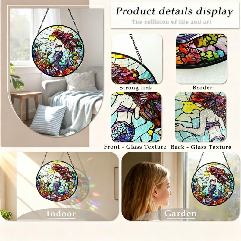 ABKP-Suncatcher (Mermaid Suncatcher) Glass Pendant Decoration
