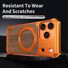 Luxury Metal Alloy Frame Wood Frameless Phone Case For iPhone 17 pro max 16 15 Pro Max Magsafe Magnet 360 Rotating Bracket Cover