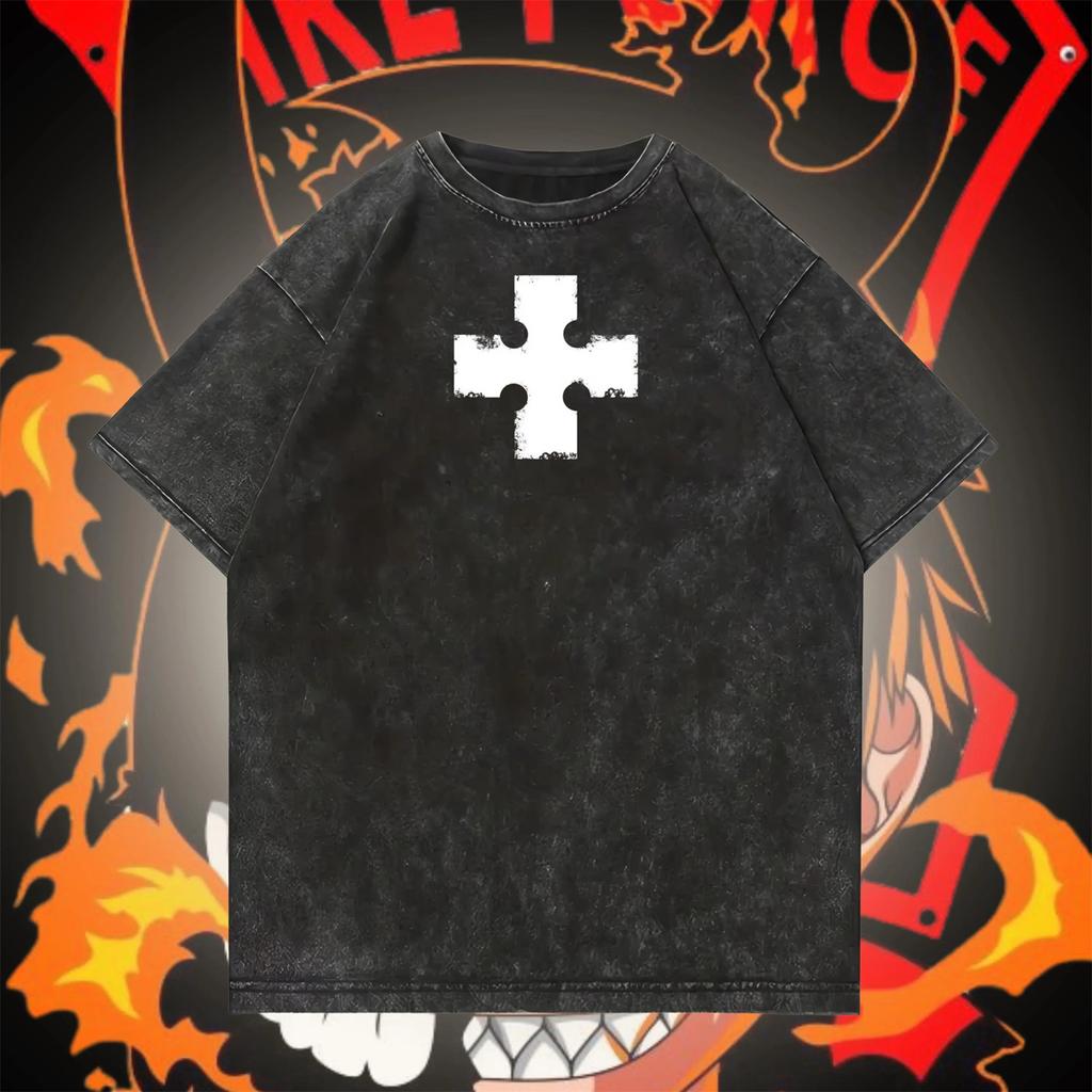 Maglietta Anime Fire Force Magliette Cotone Lavato Vintage Hip Hop Maglietta Uomo Estate Streetwear Uomo Donna Top Abbigliamento