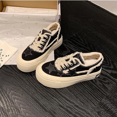 Canvas Shoes Women's New Thick-soled Low-top Student All-match Star Sneakers