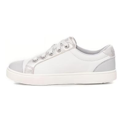 Synthetic Leather Round Toe Lace-Up Thick Sole Low-Top Sneakers Kids Sneakers White 1132723K-MGR