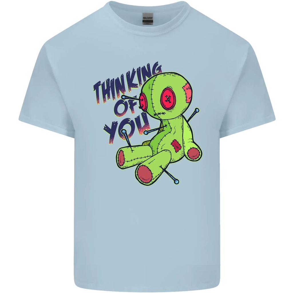 Voodoo Doll Thinking of You Halloween Black Magic Kids T-Shirt Childrens