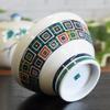 Waza No Kura Kutani Ware Sendan Rice Bowl, Stone-Paved Design, Ceramic, Stylish Japanese Tableware, Perfect for 70th Birthday Gifts