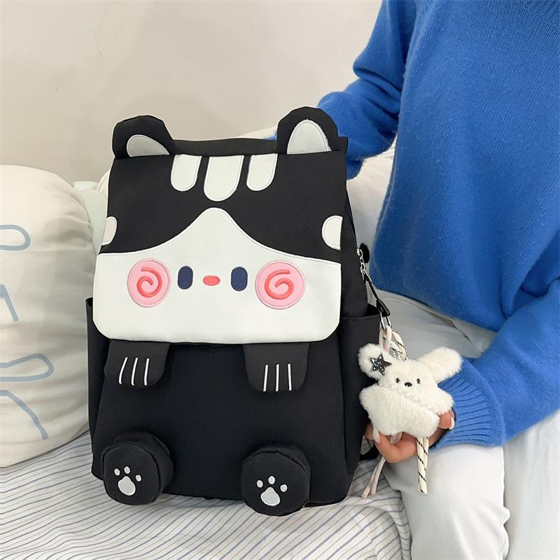 Cartoon Cat Pattern Color Contrast Large Capacity Multi-Function Backpack