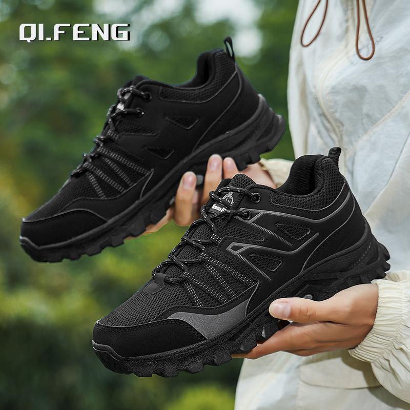 New Large Outdoor Mountaineering Shoes Men Spring And Autumn Mesh Breathable Sneaker Outdoor Travel Hiking Non Slip Shoes