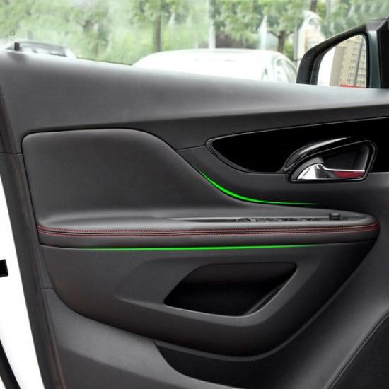 BLACK Leather+Red Line Door Panels Armrest Cover Trim For Buick Encore 2013-2016