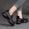 Soft leather niche thick-soled small leather shoes women's autumn retro casual lazy shoes are not tired