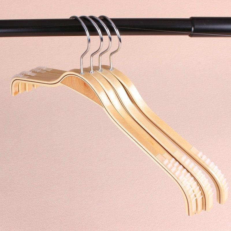 Wooden Clothes Hanger for Coats Suits Dress 5 PCS 42CM  Dry and Wet Anti-Slip Hanger Closet Space Saving Organizer Hanger