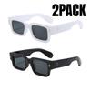 2PACK Square Mens Women Sunglasses European and American Fashion Small Frame Vintage Ins-style Sun Glasses Travelling Driving