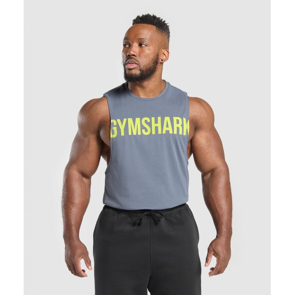

Gymshark Impact Drop Arm Tank Iron Blue A6a5x Uctm XS
