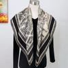 100% Mulberry Silk Scarf 90cm Square Twill Weave Paris Print Women