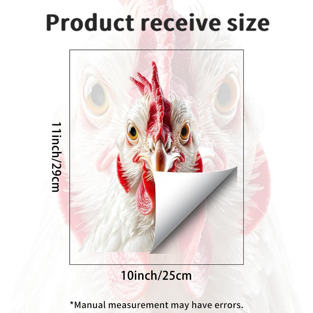 Realistic Black White Rooster Peeking Window Sticker Static Cling Farmhouse Kitchen Bedroom Living Room Glass Decal