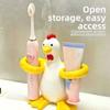 2 Slot Toothpaste Toothbrush Rack Chicken Shaped Toothbrush Storage Stand  Home Bathroom Decor