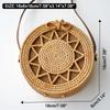 Quadratisch Rund Multi-Stroh Tasche Handtaschen Damen Sommer Rattan Tasche Handgefertigt Gewebt Strand Kreis Bohemia Handtasche