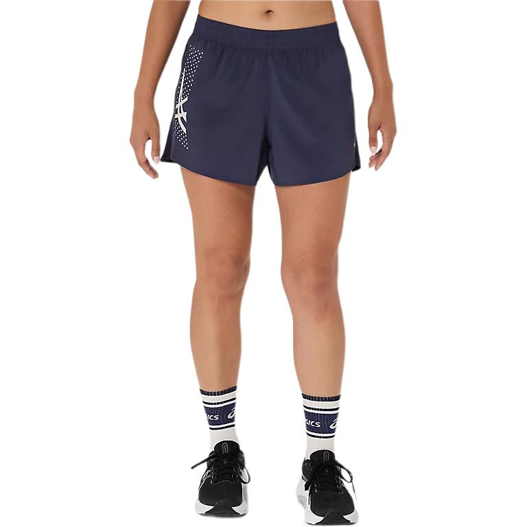Asics SS25 Lightweight Simple Comfortable Breathable Lace-Up Sports Shorts Women Shorts Deep-Blue 2012D234-500
