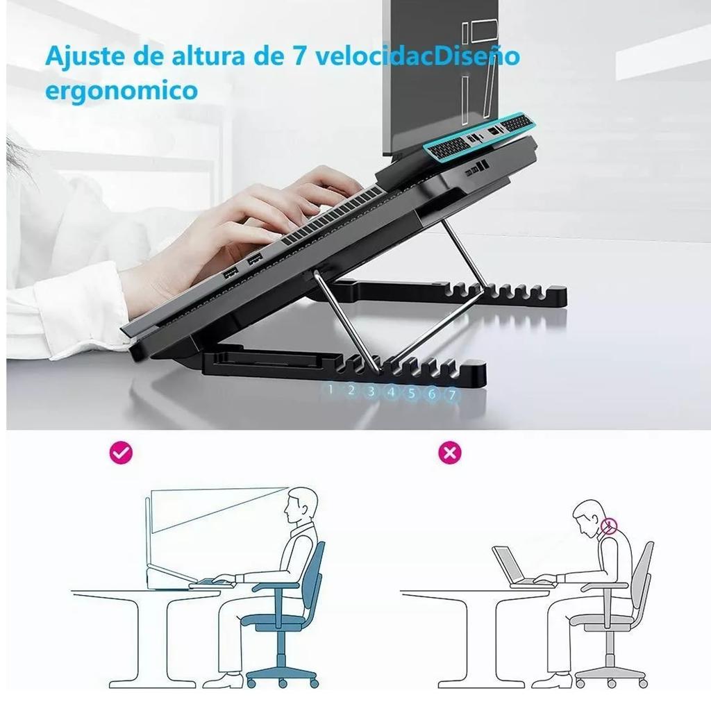 Gaming Notebook Cooler USB Powered Ergonomic Design Comfortable Laptop Cooling Pad  Adjustable Wind Speed for Office