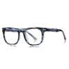 Blue Leopard Frame Square Shortsighted Prescription Glasses Men Spring Leg Blue Blocking Rays Myopia Prescription 0 -0.5 -0.75 To -6