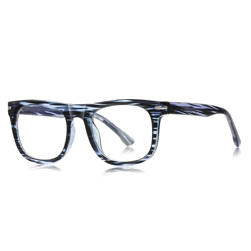

Blue Leopard Frame Square Shortsighted Prescription Glasses Men Spring Leg Anti Blue Rays Myopia Prescription 0 -0.5 -0.75 To -6 0
