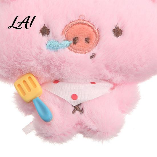 Schoolbag Decoration Charm Cartoon Pig Plush Pendant for Backpacks Stuffed Animal Bag Decorative Hanging Ornament with Ball Chain Soft Keychain
