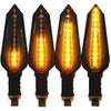 E24 Motorcycle Turn Signals Flowing Turn Signal Light 12LED Turn Signal Indicator Amber Light Blinker 12V M10 Approved E-Mark 3