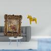 Hand Carved Floral Photo Frame Antique Picture Holder And Dalecarlian Figurine Sculpture for Home