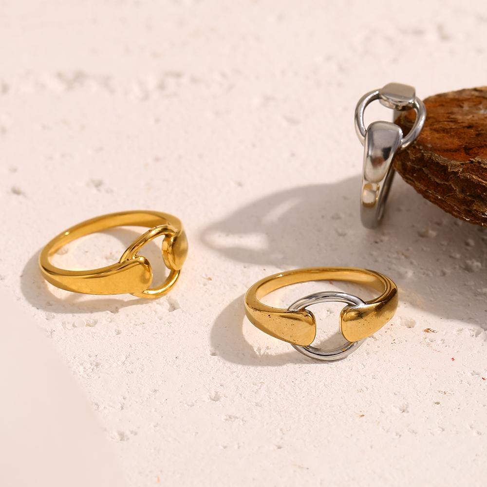 MamacitaSlay Daily Simple Design 18K Gold Plated Silver Color Titanium Rings women trendy women's stainless steel jewelry