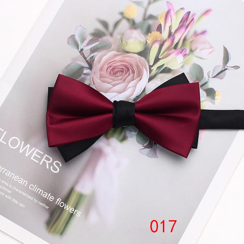 Solid Color Matching Double-Layer Bow Tie Men'S Business British Style Suit Accessories Wedding Bow Tie