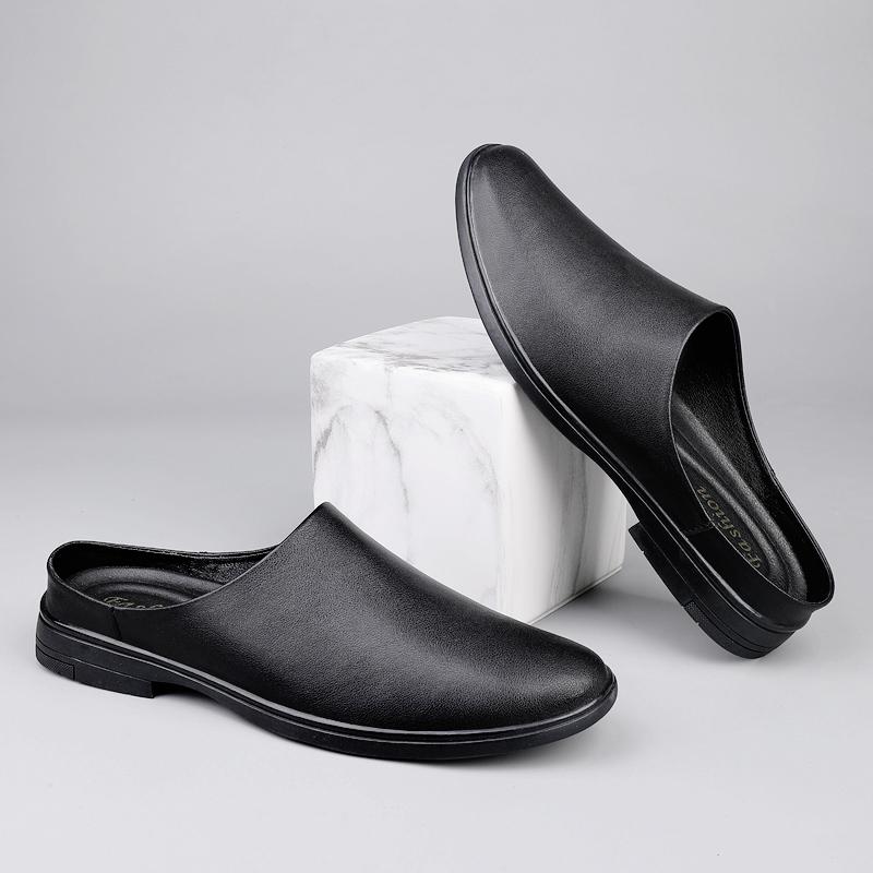 Fashion Summer Men's Flat Bottomed Loafers Anti Slip Soft Soles Lightweight Breathable Men's Slippers Park Walking Shoes Massage Soles