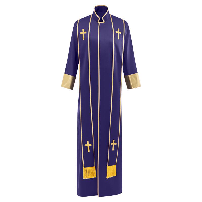 Mittelalterliches Priesterkostüm Set Mit Kreuzstickerei Für Halloween Cosplay Und Bühnenauftritte