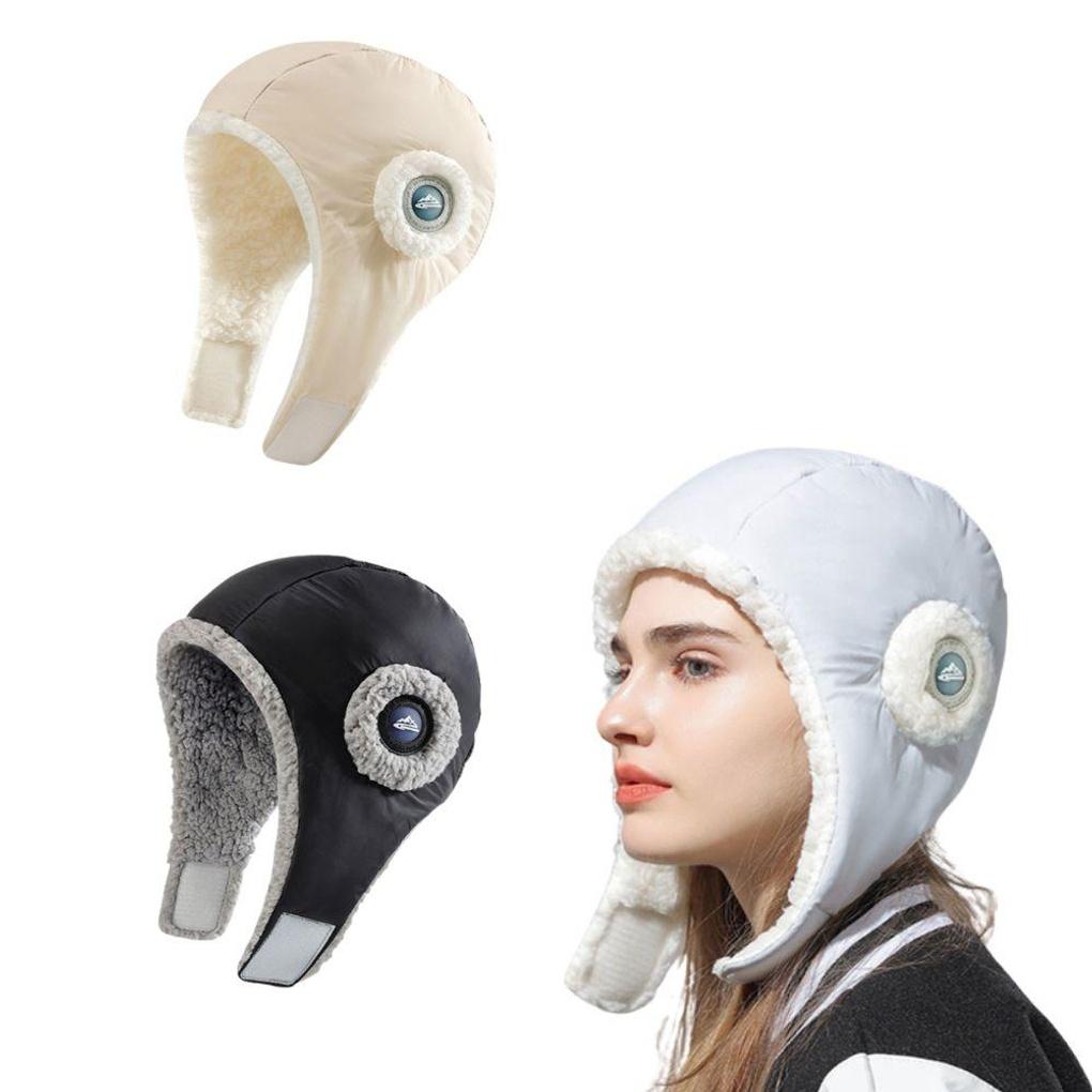 

Winter cold protection daily genuine padded lay-up cap with earflaps beige