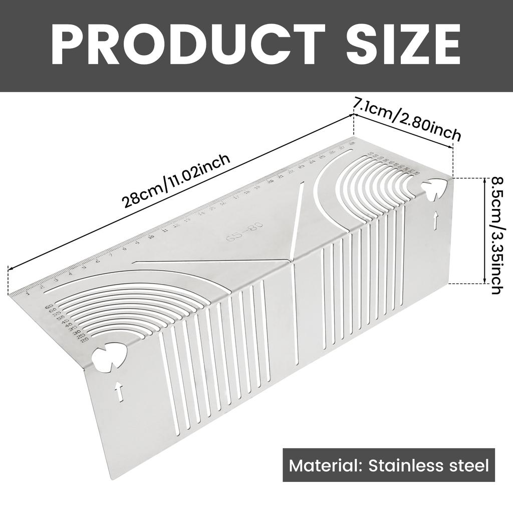 Angle Arc Marking Tool Square Steel Pipe Bend Steel Pipe Bend Marking Welding Tools for Workers Measuring Pipe Bend Doe DIY