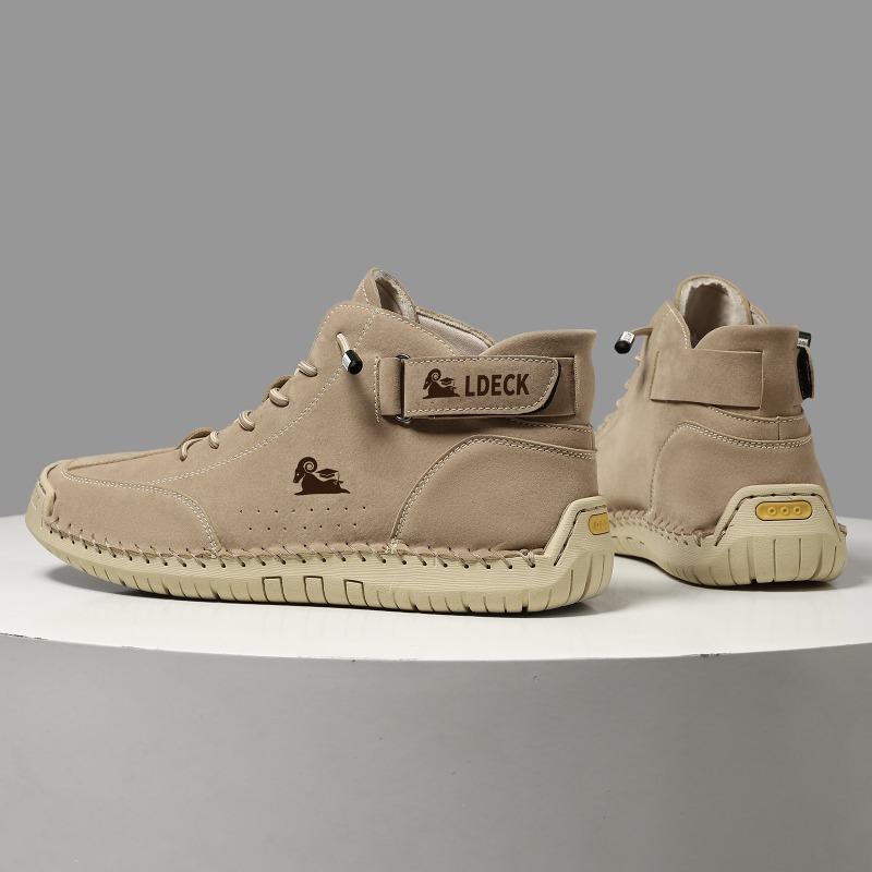 Men's Casual Shoes High Quality Cowhide Ankle Boots Fashion Handmade Leather Boots High-Top Sneakers for Men Zapatillas Hombre