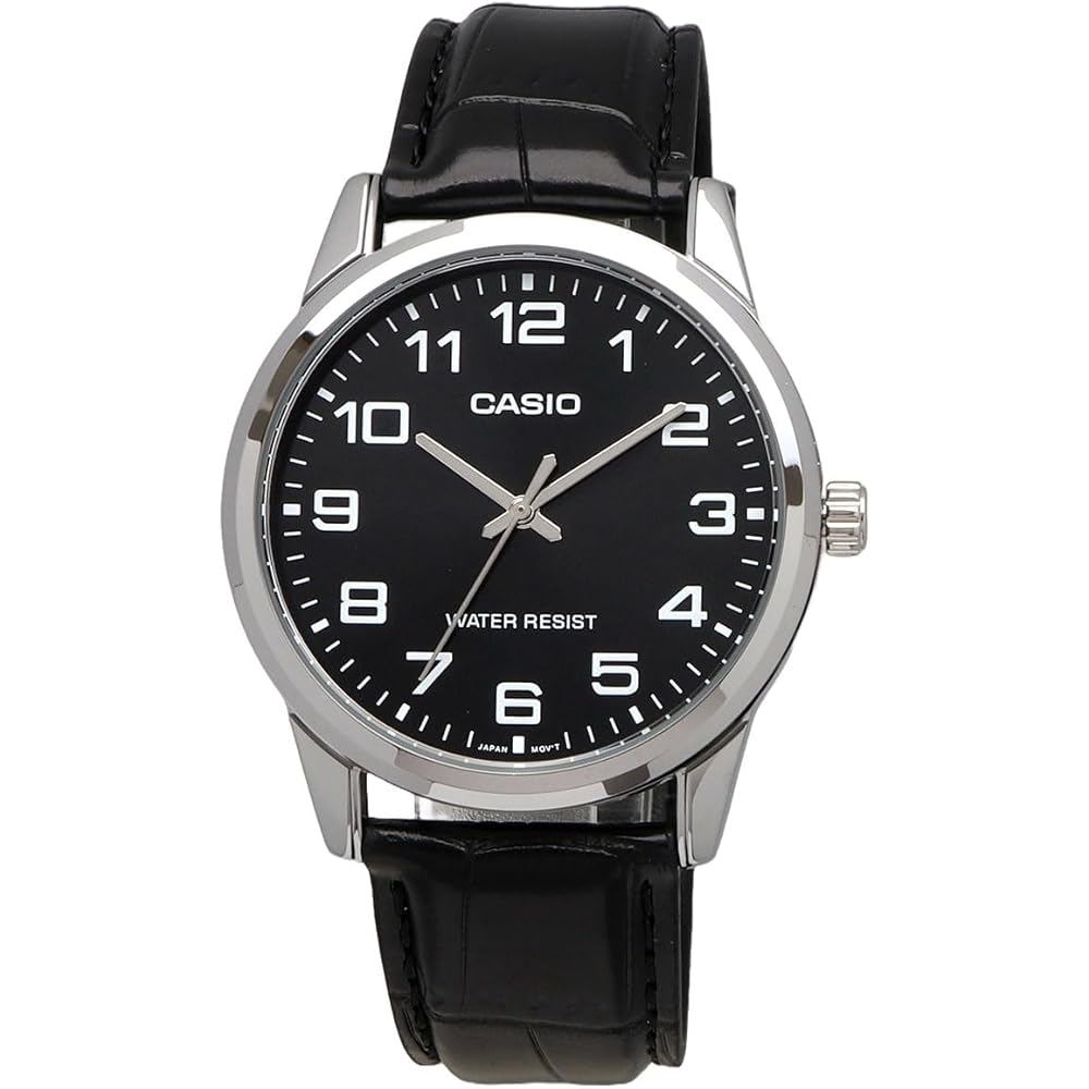 Casio MTP-V001L-1B Analog Quartz Men's Watch Silver Black Simple Packaging