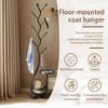 Metal Mobile Clothes Rack Household Single Pole Drying Rack with 8 Hooks Bedroom Imitation Tree Branch Hanging Rack French Minim