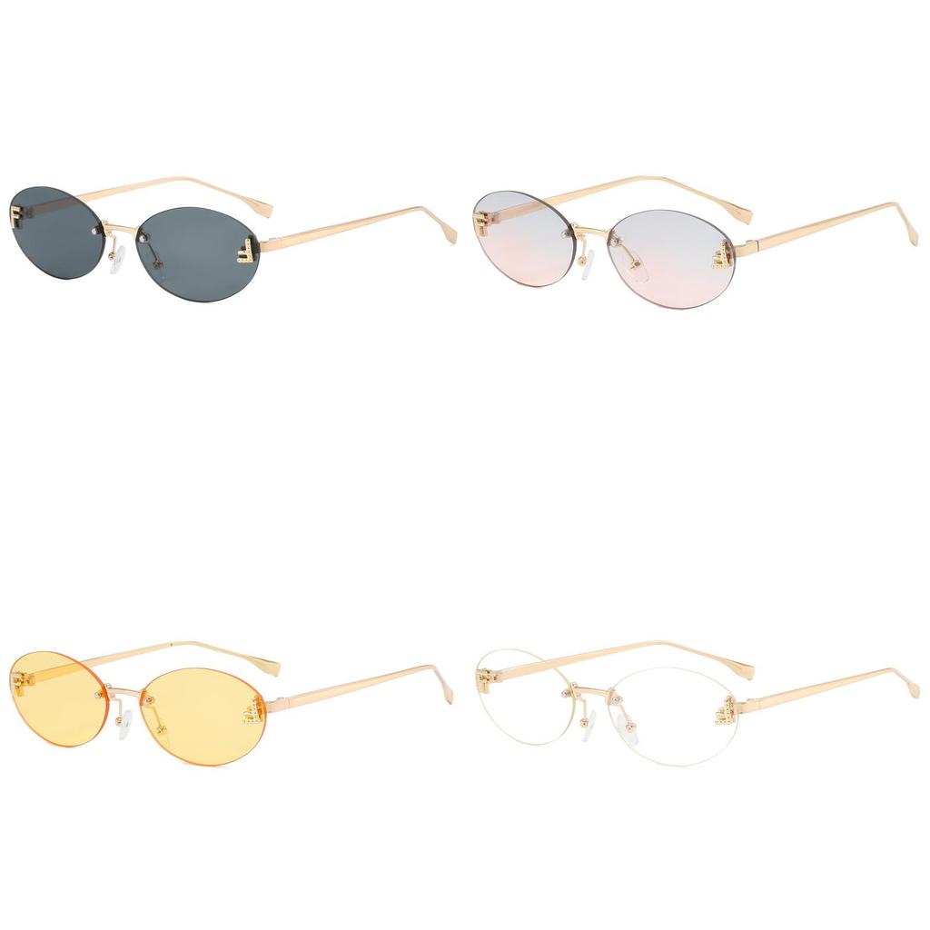 Alphabet F Metal Round Sunglasses With Uv400 Antiglare For Fashion Travel And Outdoor Use