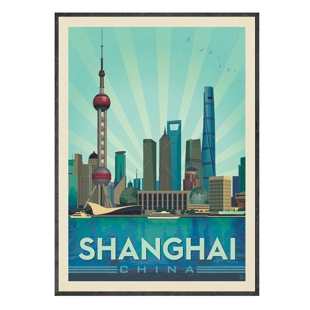 World City Landmark Painting Art Posters Florence Shang Hai Manhattan New York Paris Arc de Triomphe Home Eecor for Living Room