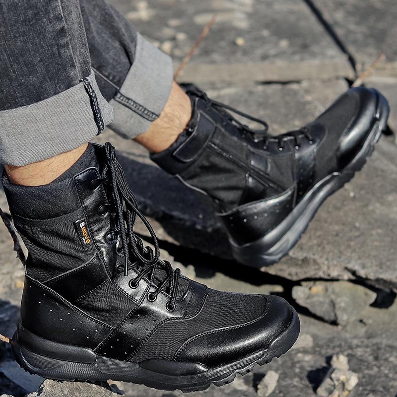 Ghete Tactice de Luptă de Vară: Respirabil, Ușor, High-Top pentru Bărbați și Femei, cu Fermoar Lateral.