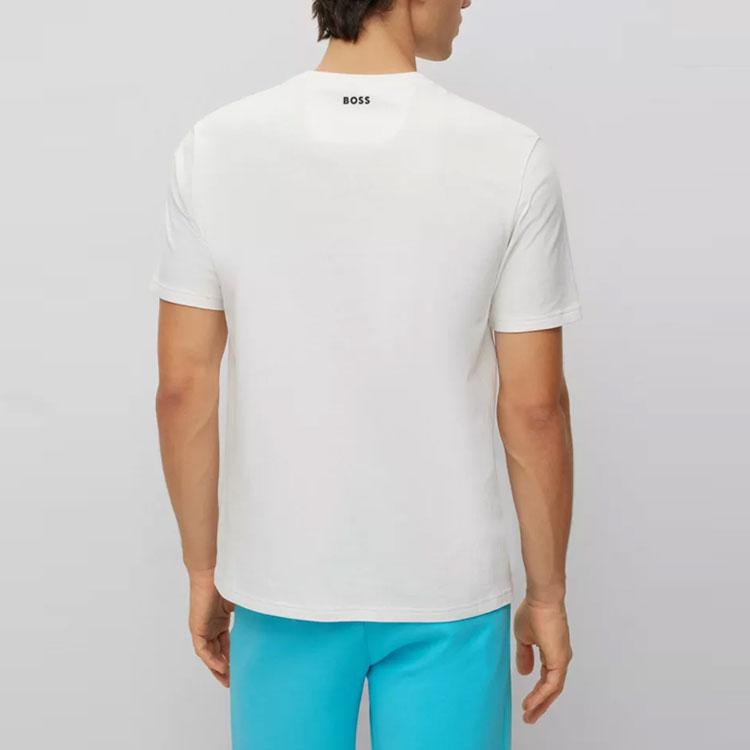 HUGO BOSS T Shirts Men's White Crew Neck Moderate Straight Fit 50483768-100