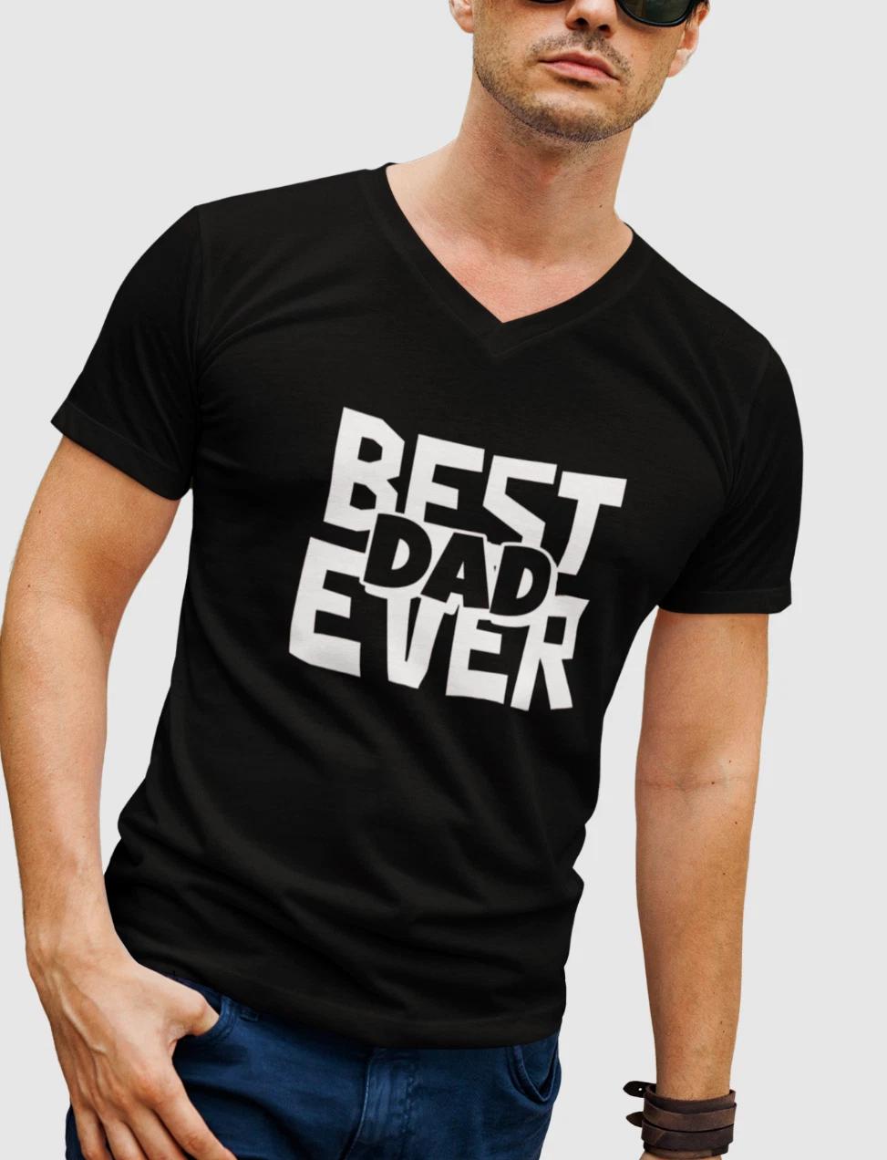 Best Dad Ever #2 V Neck T Shirt Funny Gift for Dad from Daughter or Son Black 2XL