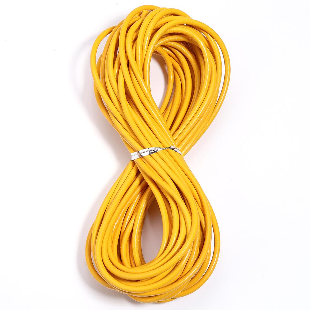10yards/lot Genuine Leather Cord Dia 1/1.5/2/3mm Colored Round Leather Rope For DIY Bracelet Necklace Jewelry Making Accessories