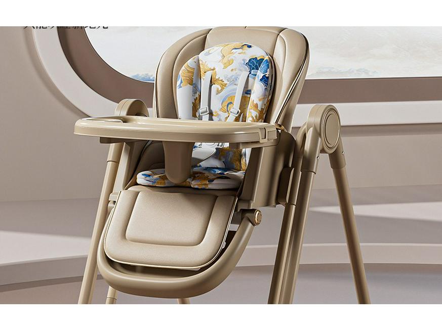 Multifunctional Baby High Chair: 2-in-1 Foldable Dining and Rocking Chair, Adjustable for Sitting and Lying, No Installation Needed.