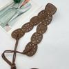 Hollow-out Design Waist Belt Ethnic Style Bohemian Belt Elegant Suede Belt  for Women