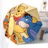 Disney Winnie-the-Pooh,Tiger,Eeyore Manual Opening and Closing Umbrella - 8-Rib Reinforced Folding Design, Lightweight and Portable, Suitabl