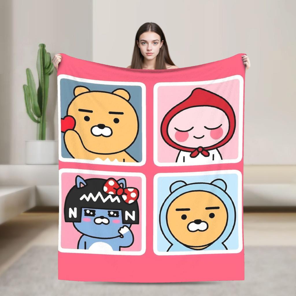 K-Kakaos F-Friends Plush Blanket Kids Flannel Throw Blanket For Couch Chair Soft Custom Quality Bedspread Gift Idea