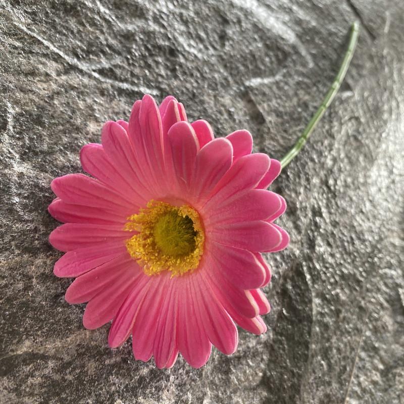 Pu Gerbera Daisy Artificial Flower For Wedding Decor Home Styling Soft Rubber Material